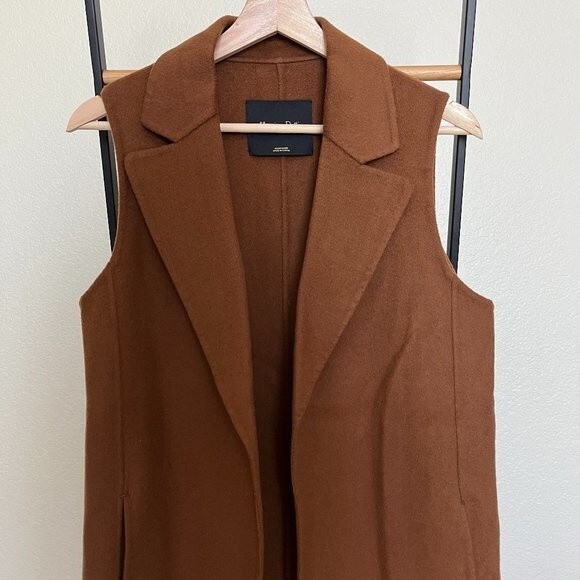 Massimo Dutti Wool Midi-length Vest Size S - Picture 5 of 8